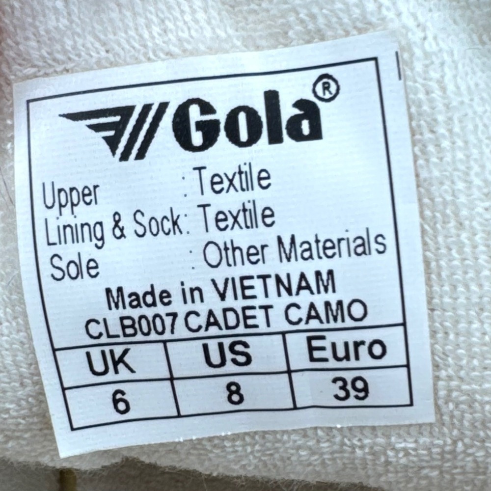 Gola Camouflage Canvas Sneakers in Green, Brown, Black - Picture 11 of 11